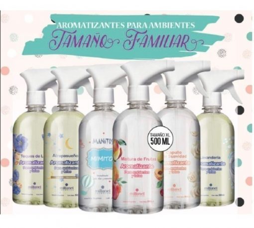 aromatizante ambiental y de telas millanel x 500ml  obelisco