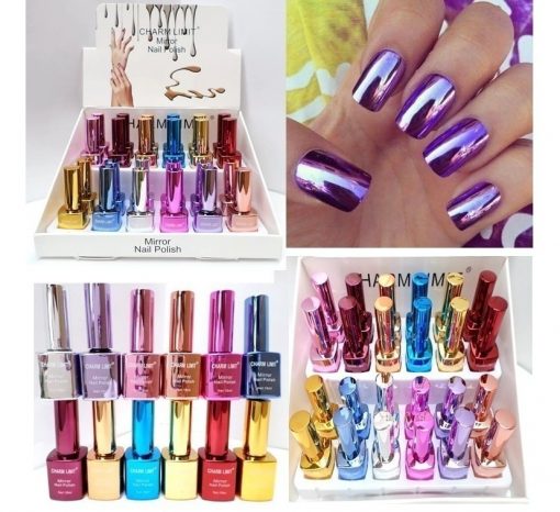 set 12 esmaltes comunes efecto cromo espejo !!!